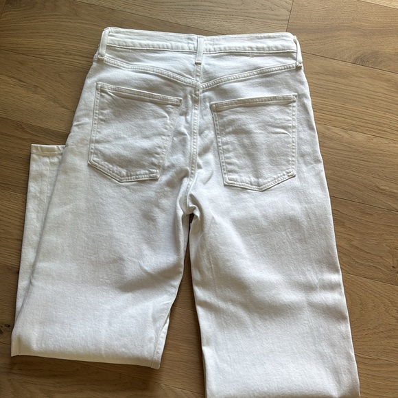 Agolde Harper high rise straight leg crop jeans in sour cream - Picture 7 of 8